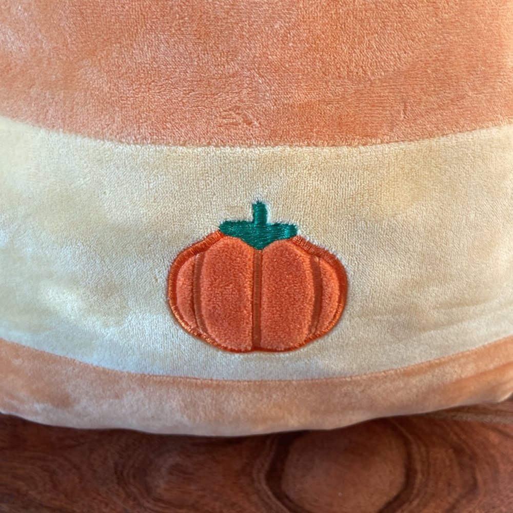 Cute Orange White Pumpkin Spice Latte Original Squishmellows Plush Fall Large - Picture 3 of 5